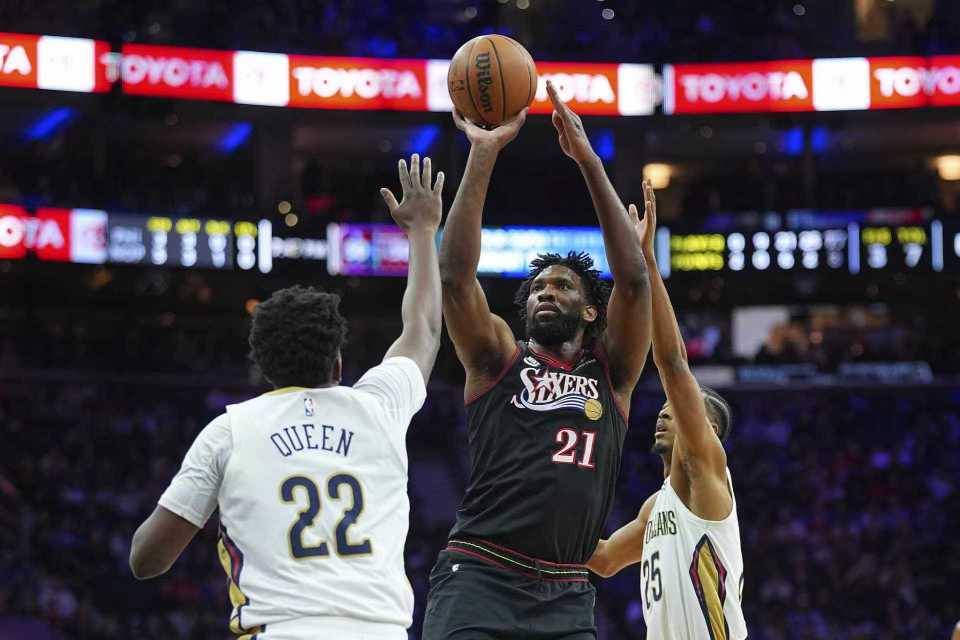 北京单场官网-乔治禁赛！恩比德40+11率76人力克鹈鹕 贝34分锡安6中2